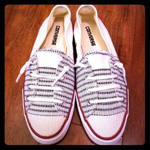 Ballet Converse Cream with Navy Stripes